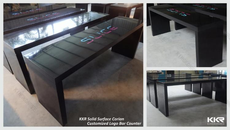 New Design Hotel Project Furniture Customized Artificial Solid Surface Stone Bar Table