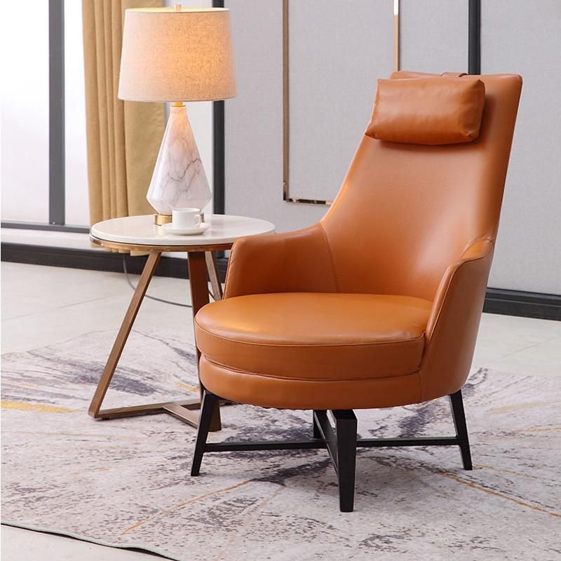 Italian Style Luxury Modern Fabric High Back Hotel Living Room Solid Wood Lazy Stylish Leisure Chair