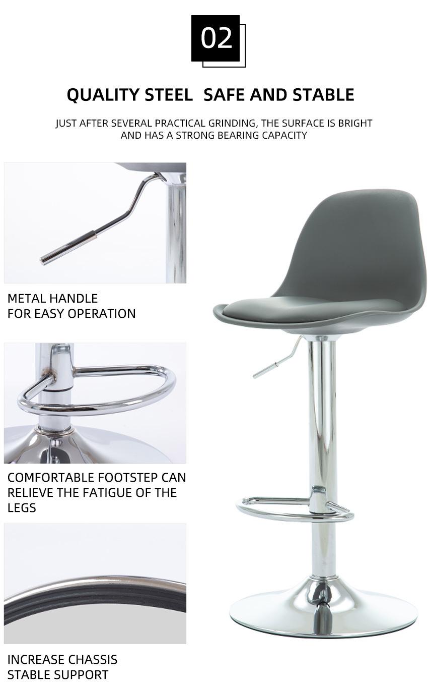 Contemporary Cafe Furniture Metal Base High Stool Bar Chairs