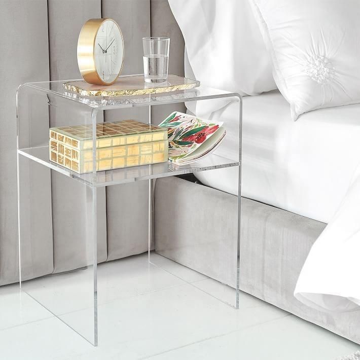 Clear Lucite Nightstand Table Acrylic End Table Side Acrylic Desk