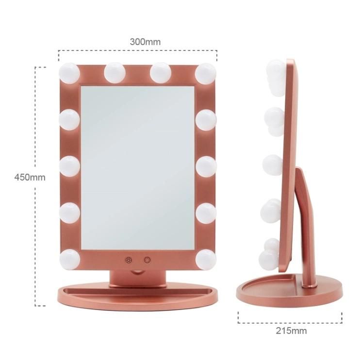 Home Decorative Luxury Vanity Desk Cosmetic Beauty Makeup LED Mirror with Bulbs