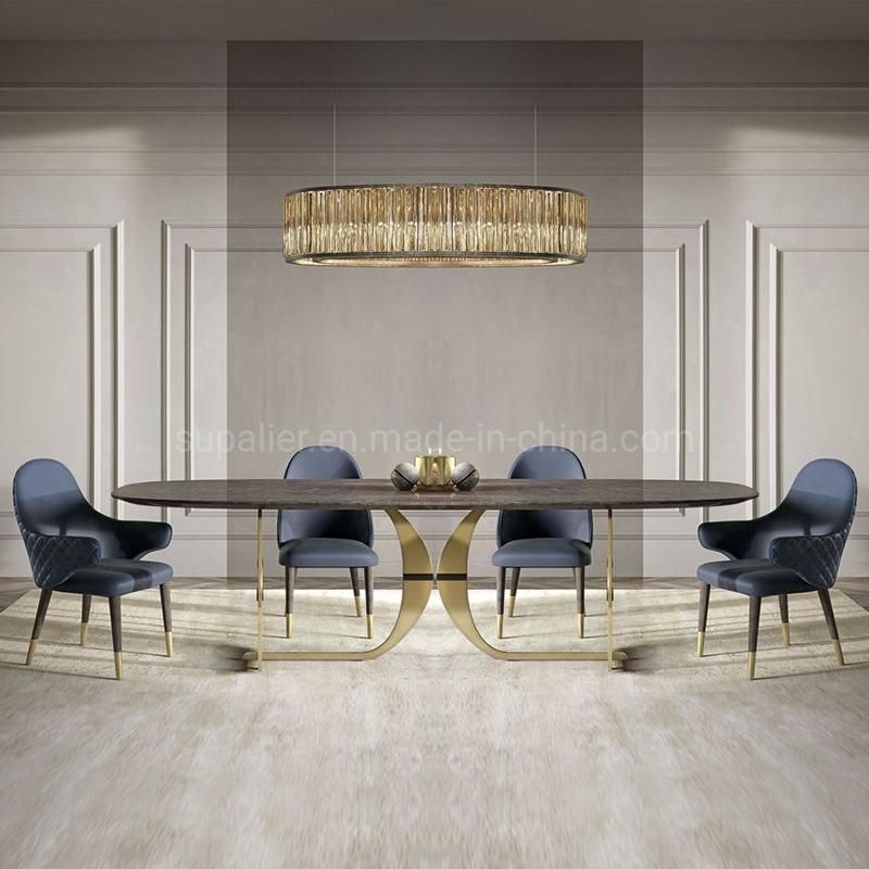 Italian Style 2020 Luxury Design Rectangle Dining Table with Chair