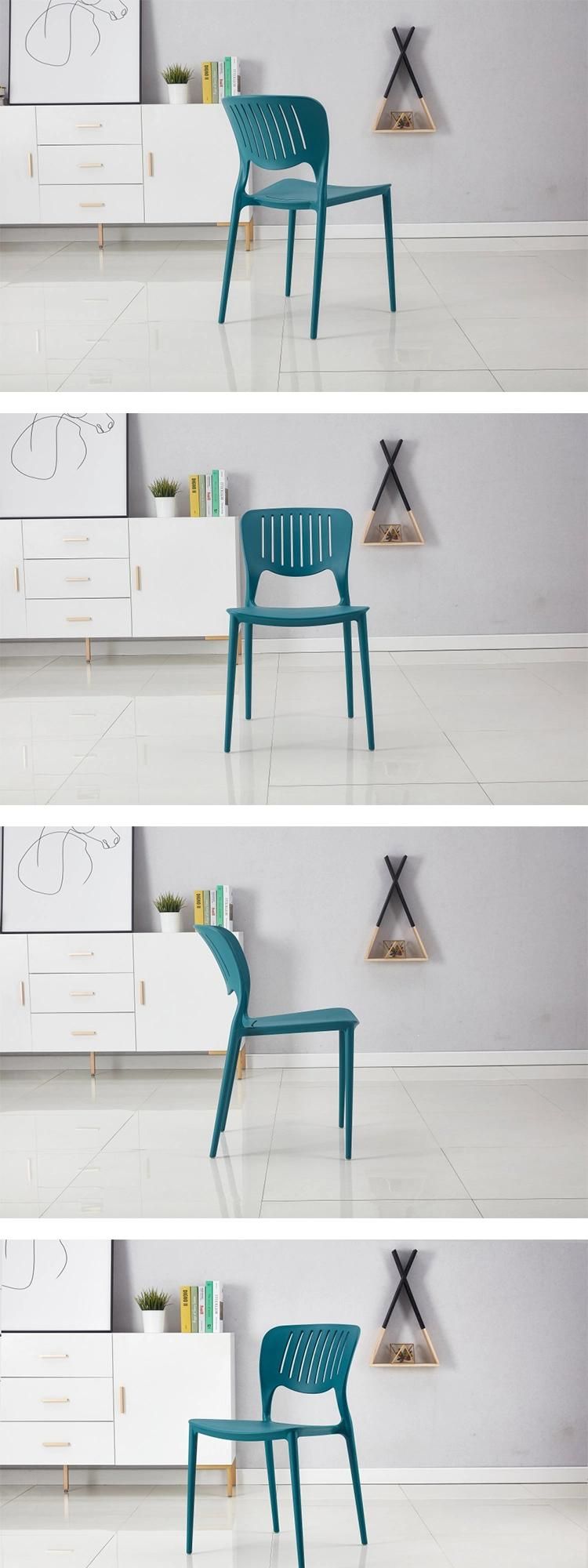 Modern Design Restaurant Cafe Bedroom Furniture Colorful Stacking PP Plastic Dining Chairs for Banquet