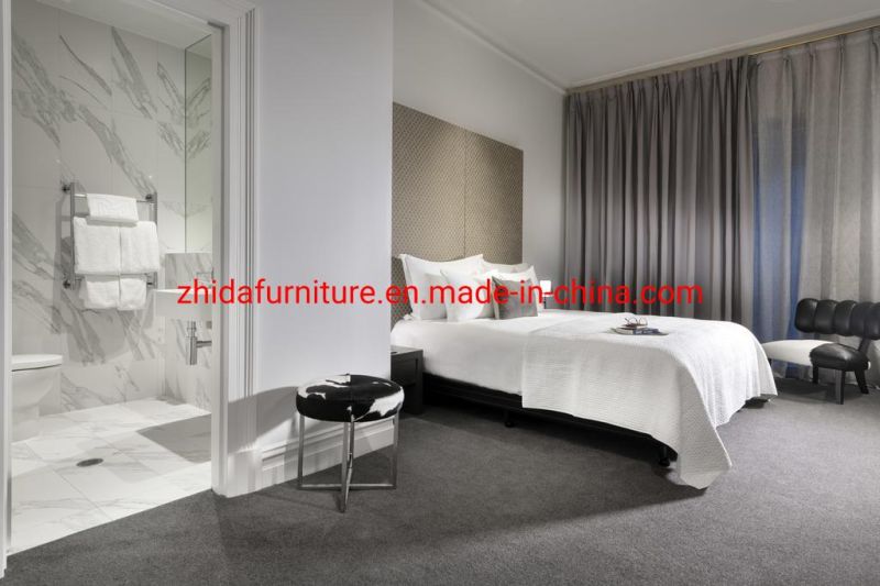 Chinese Customized Export Luxury Modern Hotel Project Bedroom Sets Wooden Furniture