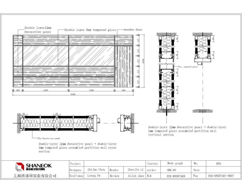 Shaneok Classical Fibreboards Full or Half Office Partition Walls Design