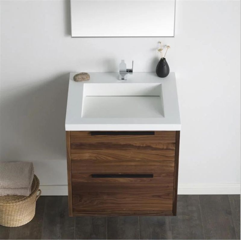 Modern Luxury Wooden Bathroom Vanity with Ceramics Basin