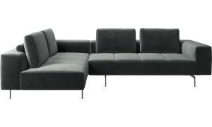 Whole Sale Hotel Furniture L Shape Metal Leather Fabric Sofa