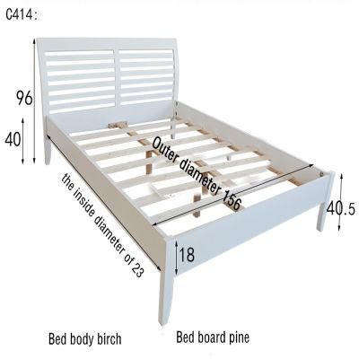 Solid Wood Bed Idyllic White Modern Minimalist 1.8 M Double Bed White Nordic Simple Single 1.5 M Small Bed