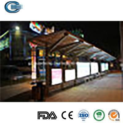 Huasheng China Bus Stop Rain Shelter Manufacturers Modern Smart City Metal Bus Stop Shelter Design Bus Shelter