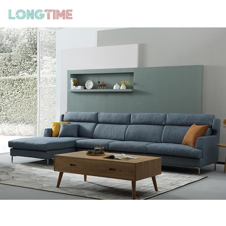 Living Room Furniture Modern Fabric Upholstered Sofa with Chaise for Project