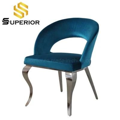 Luxury Home Silver Metal Frame Cheap Dining Room Furniture Chair