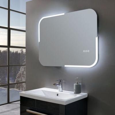 Bathroom Round Rectangle Shape Home Decoration Backlit LED Mirror with Defogger