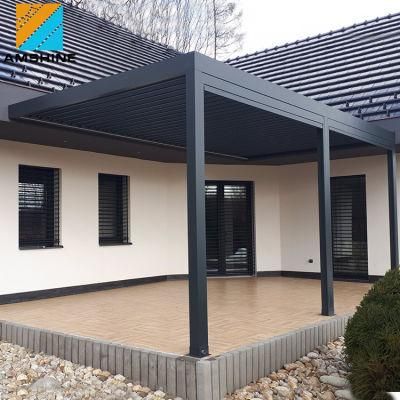 OEM Customized Metal Gazebo Waterproof Modern Cover Outdoor Garden Aluminum Pergola Motorized Side Curtain Pavilion