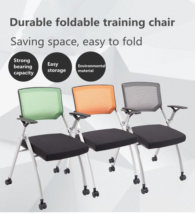 Modern Design Fabric Office Chair School Writetable Folding Chair for Training Room