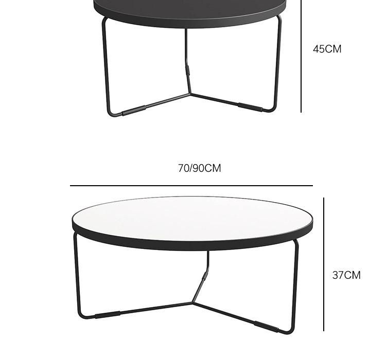 Patio Furniture Small Round Marble Side Table Nesting Coffee Table