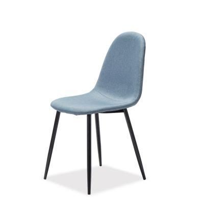 Modern Factory Price Colorful General Home Dining Room Coffee Furniture Metal Legs Fabric Seat Dining Chair