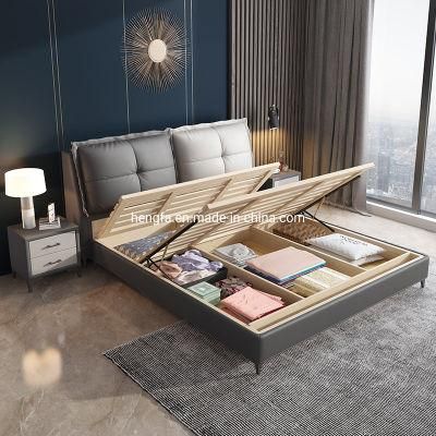 Modern Bedroom Wooden Furniture Bed with Storage Box