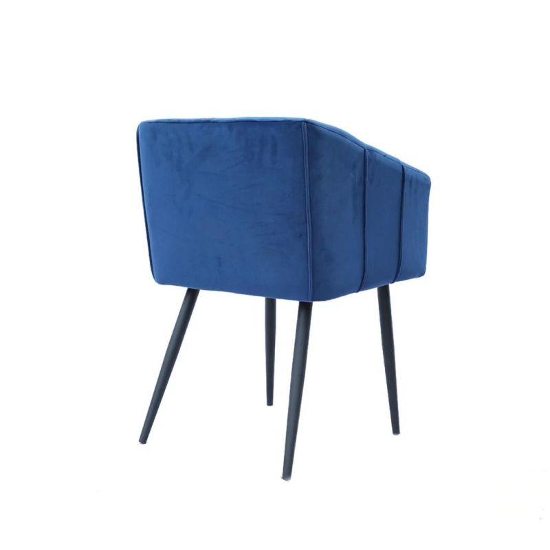 Modern Luxury Furniture Flannel Back Spray-Painted Blue Sand Leg Dining Chair