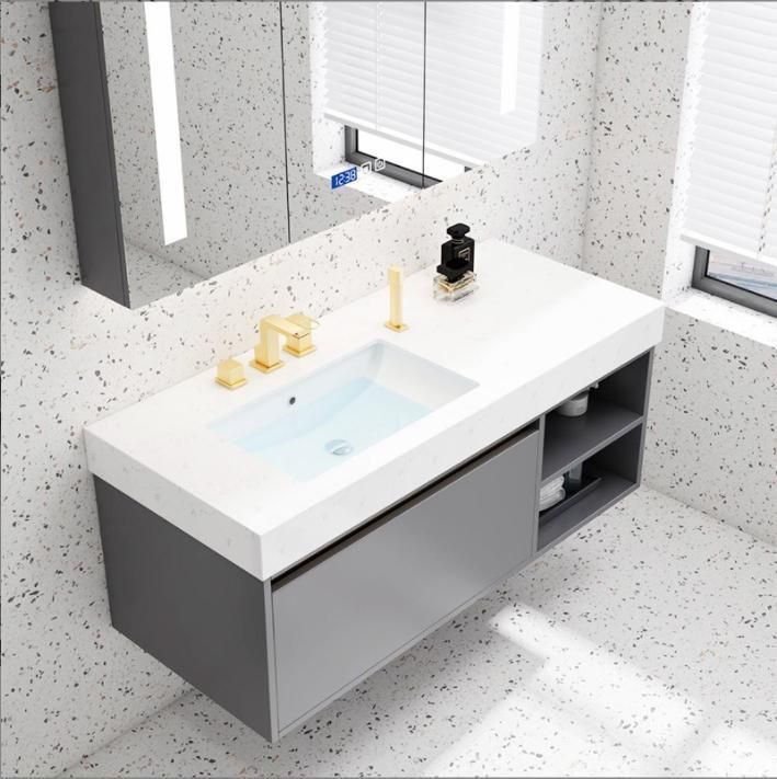 Nordic Simple Bathroom Cabinet Combination Light Luxury Rock Board Modern Bathroom Wash Basin Cabinet