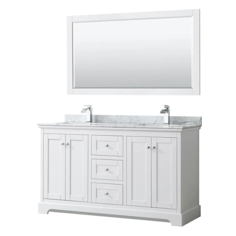 China Factory Wholesala Modern Design Solid Wood Bathroom Vanity-Dark with Double Ceramic Sinks