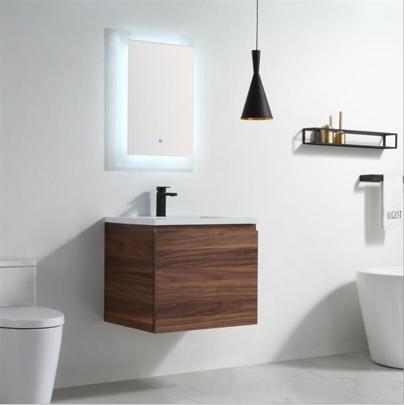 2022 Simple Modern Bathroom Vanity with Ceramics Basin& LED Medicne Cabinet