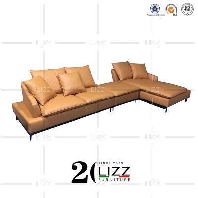 Modern Office L Shape Corner Sectional Leather Sofa