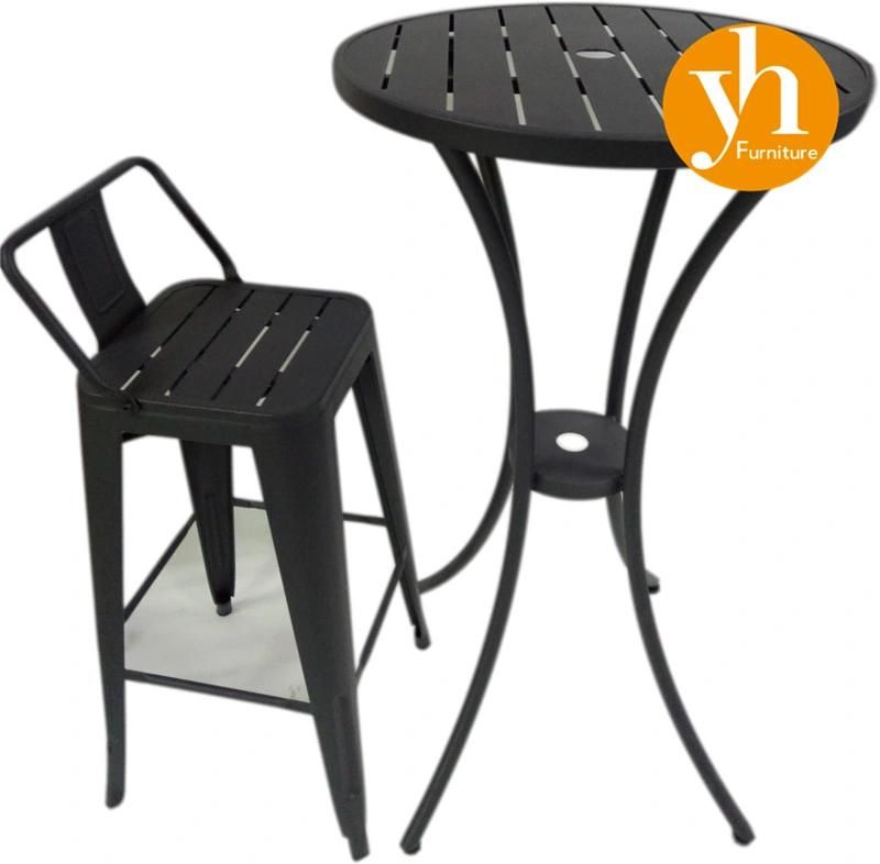 Commercial Furniture Bistro Restaurant Outdoor High Bar Chair Stools and Bar Table