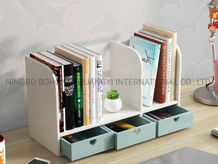 Customized Wooden Desk Organizer Bookcase Bookshelf