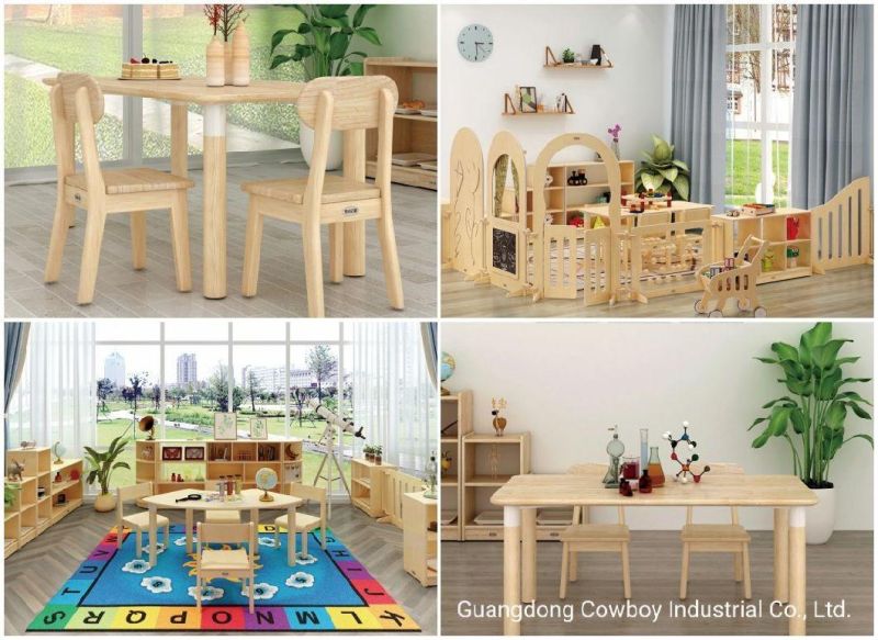 Cowboy Solid Wood Table and Chair Set Kids Playing Area Kids Cabinet Kids Painting Area