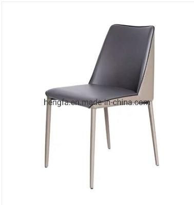 Modern Customized Restaurant Furniture Iron Base Leather Dining Chairs