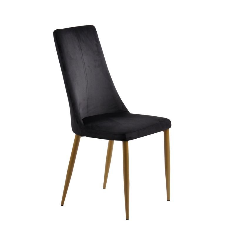 High Quality Modern Design Furniture Comfortable Metal Legs Velvet Dining Chair for Dining Room