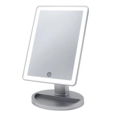 Home Products Silver Painting Luxury Hot Selling Desktop Makeup LED Mirror for Home Daily