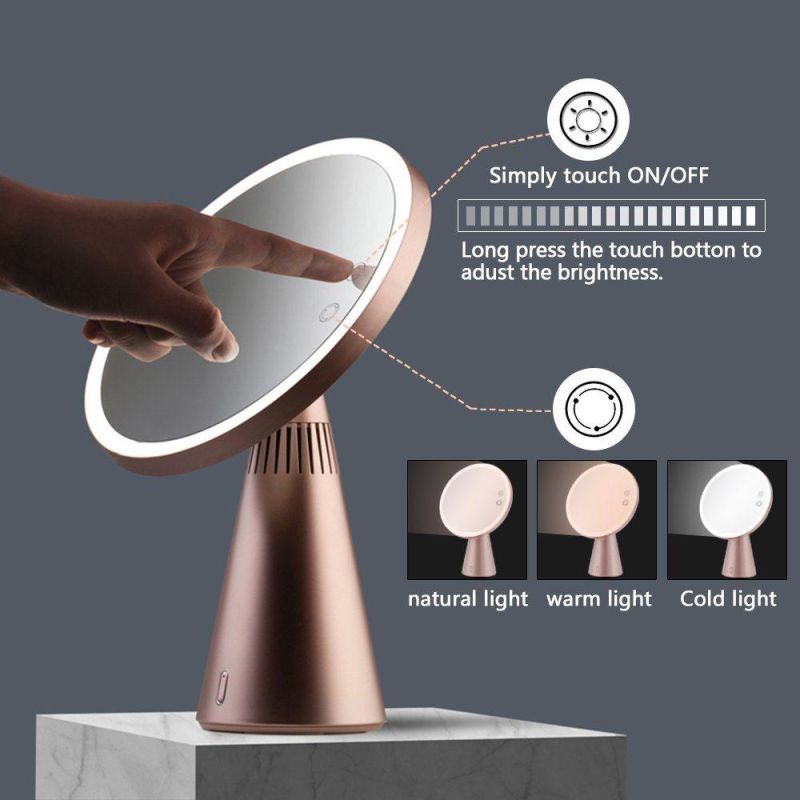 USB Charging Bluetooth Speaker & LED Lamp Light Mirror Makeup