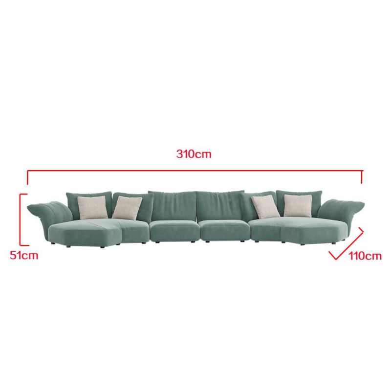 Luxury Comfortable High Quality Fabric Couch Living Room Sofa with Stainless Steel Feet