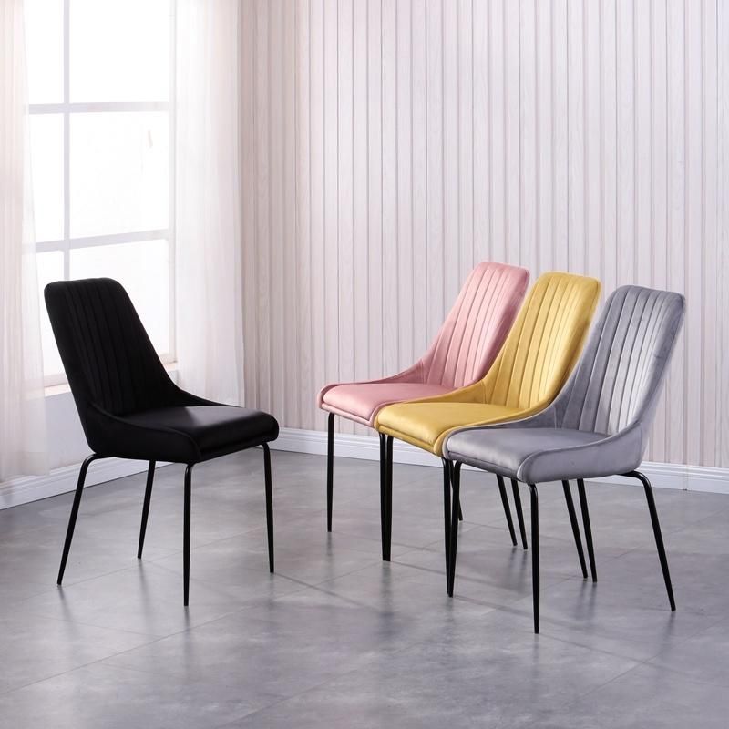 Wholesale Modern Home Restaurant Upholstered Colorful Velvet Dining Chair