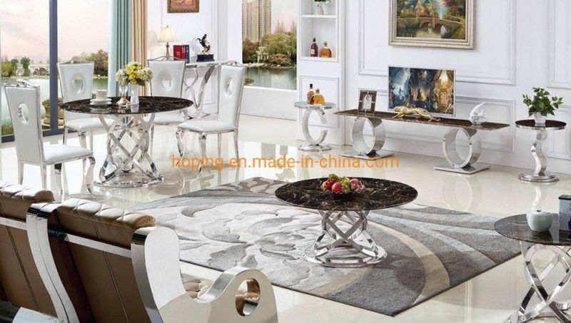 Modern Rectangle Table Contemporary Marble Top Dining Table with Gold Iron Legs