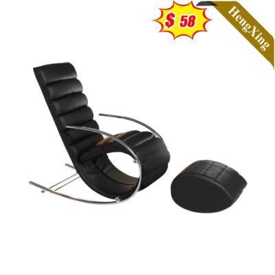 Fashion Design Black PU Leather Leisure Sofa Couch Lounge Chair Modern Hotel Lobby Chairs