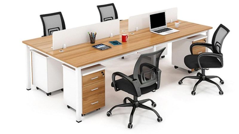 Modern Chinese Melamine 4 Person Office Workstations Custom Office Furniture