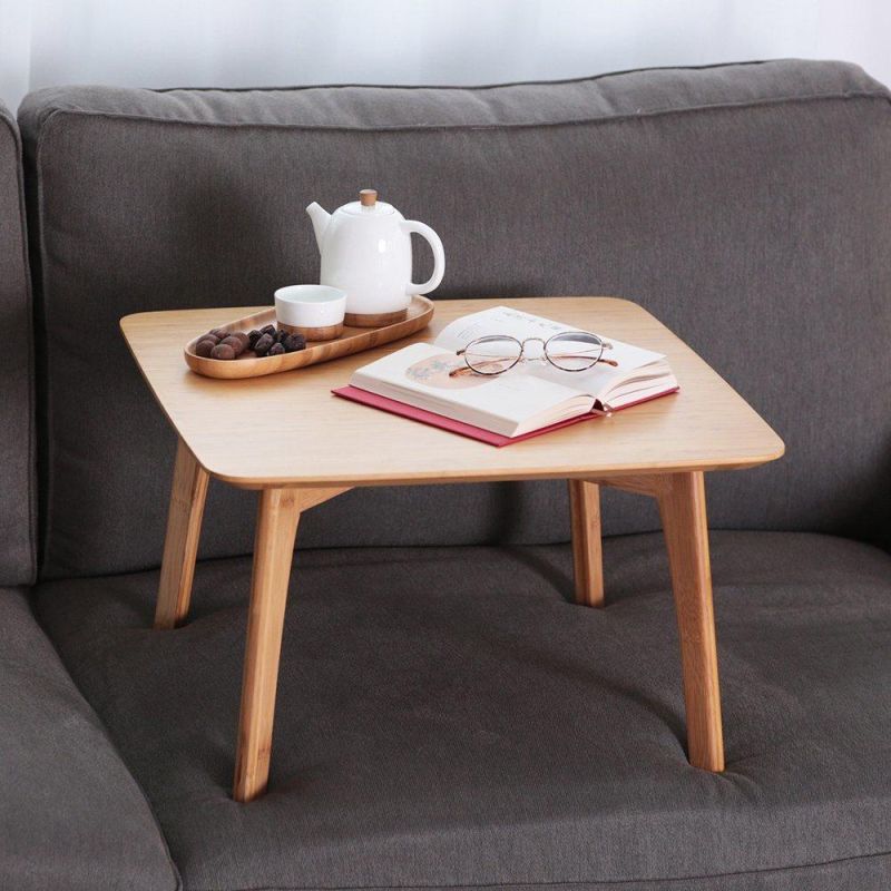 Small Coffee Table Square Tatami Table Storage Basket 2 Sponge Cushions Living Room Furniture