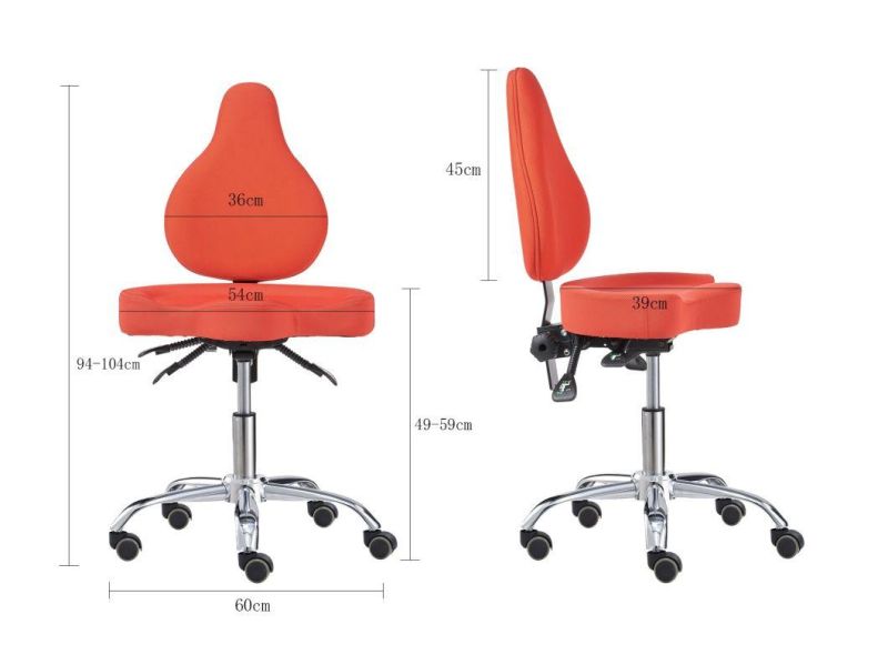 Adjustable Height Rolling Comfortable Red Office Chair with Backrest