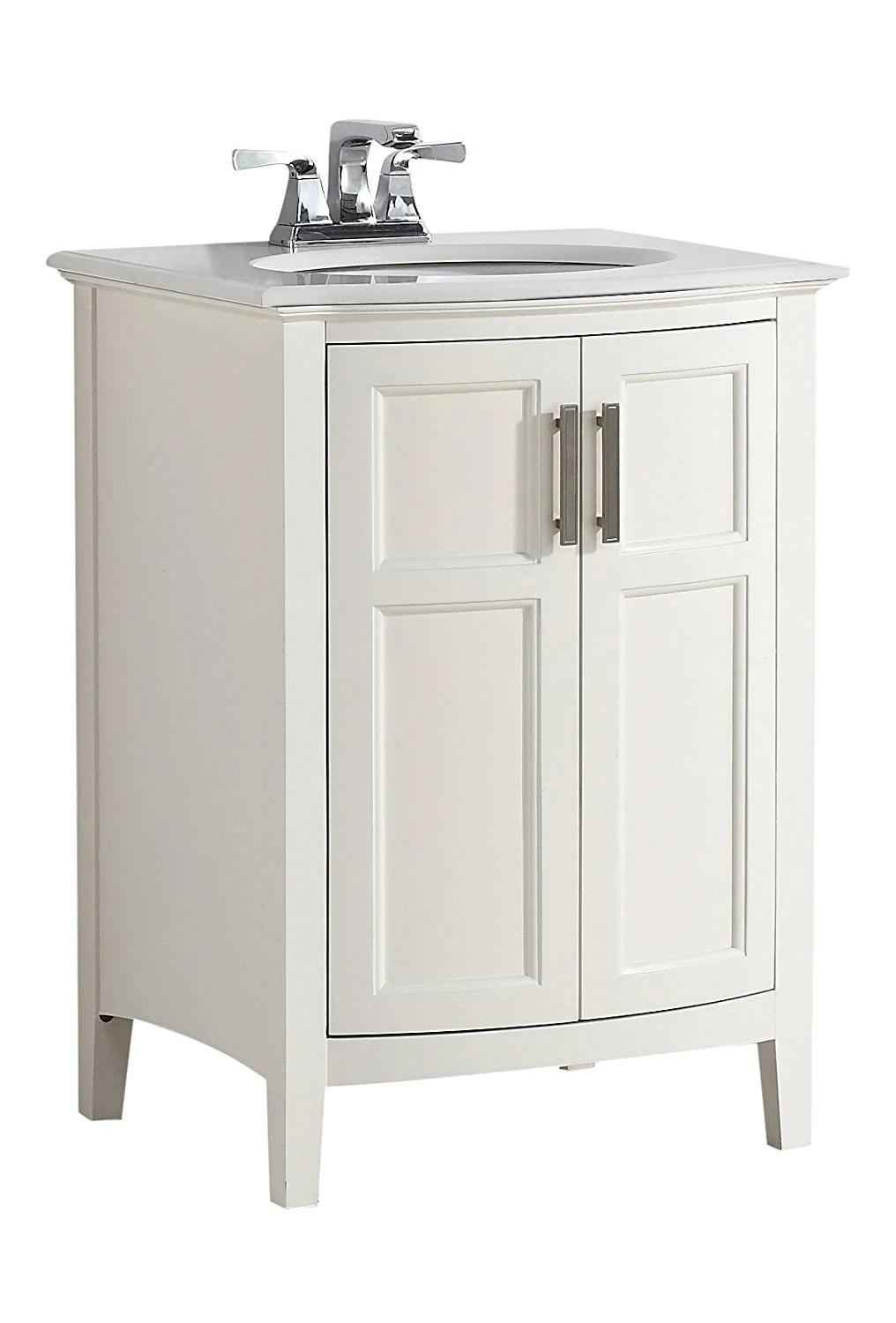 Solidwood and Plywood Modern Bathroom Cabinet with Large Storage& Ceramic Basin