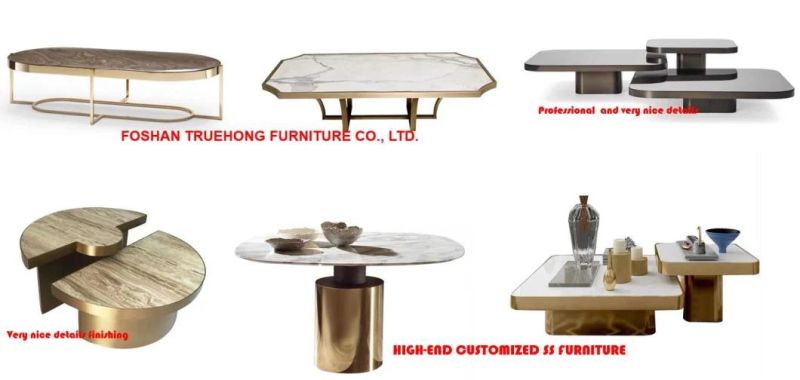 Modern Design Stainless Steel Furniture Metal Gold Finish Coffee Table Furniture