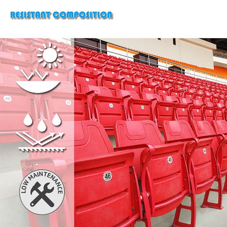 Plastic Fixed VIP Stadium Seating Folding Stadium Chair Seats with Advertisement Plate CS-Zzb-Gl