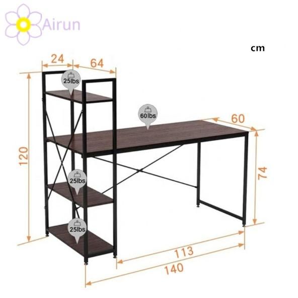 Wooden Modern Compact Corner Computer Desk Bedroom Furniture Table with Storage Shelves