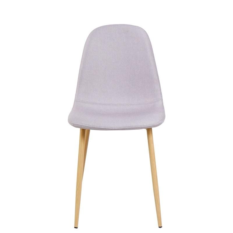 Room Furniture Luxury Fabric Dining Chair with Wooden Effect Legs