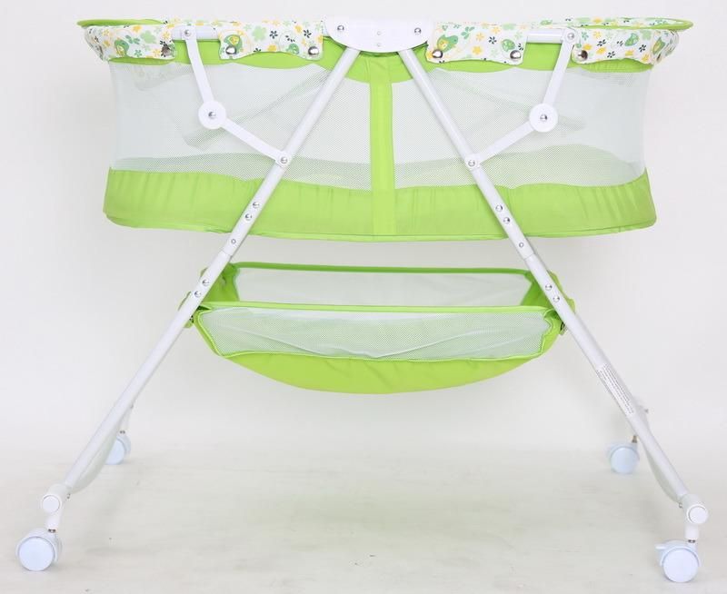 Adjustable Baby Bed with Canopy and Rocking Function