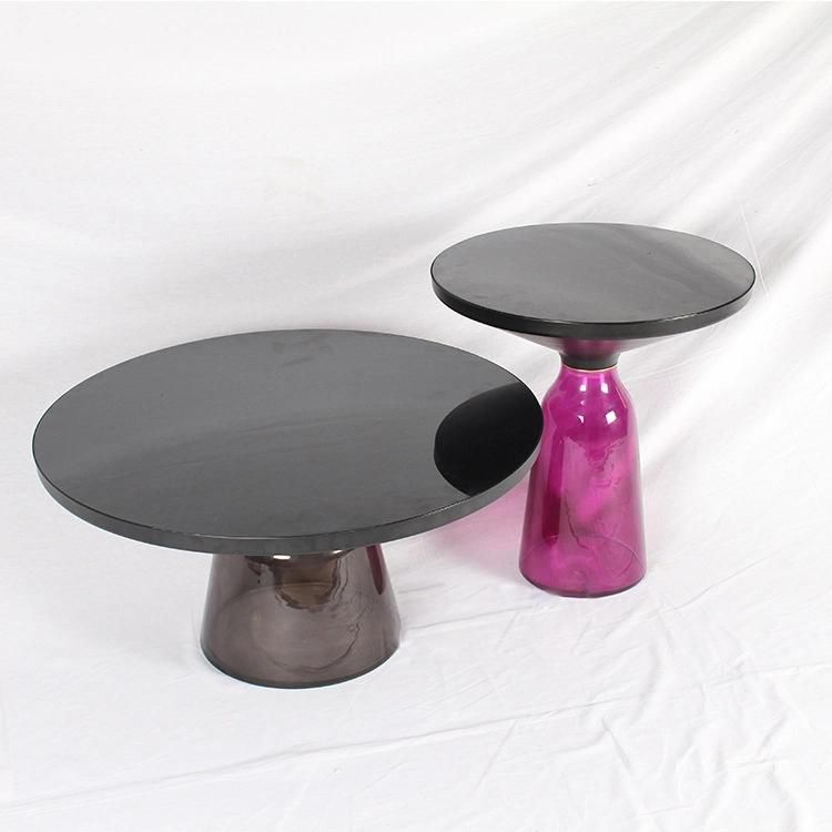 Luxury Furniture Purple Glass Coffee Table