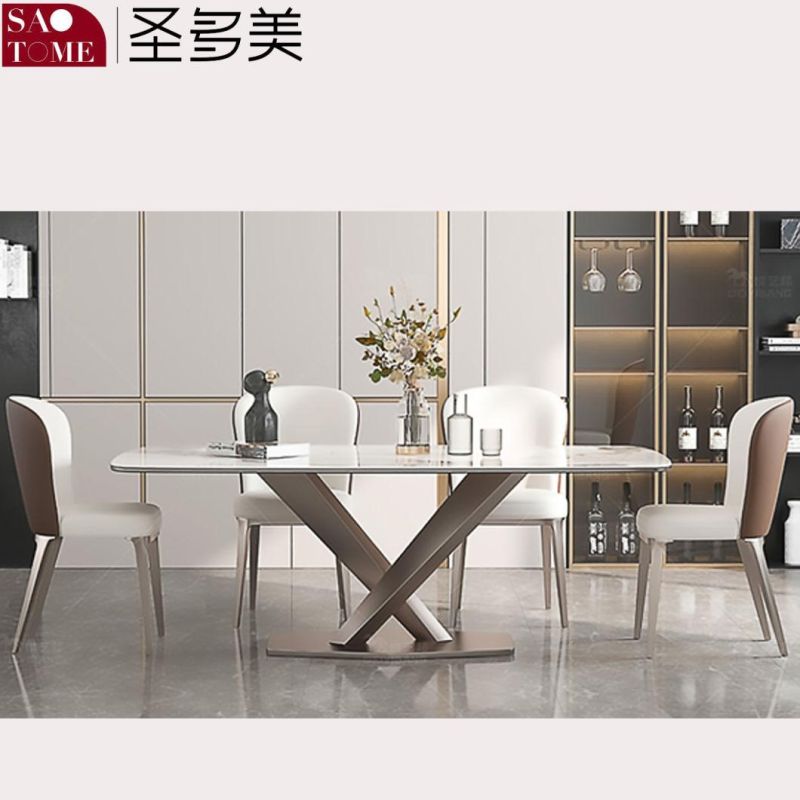 Modern Rock Board Furniture Cross Table Dining Table