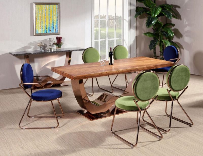 1.8m Size Modern Metal Dining Table for Apartment Furniture Tablet Set with SGS Approvment