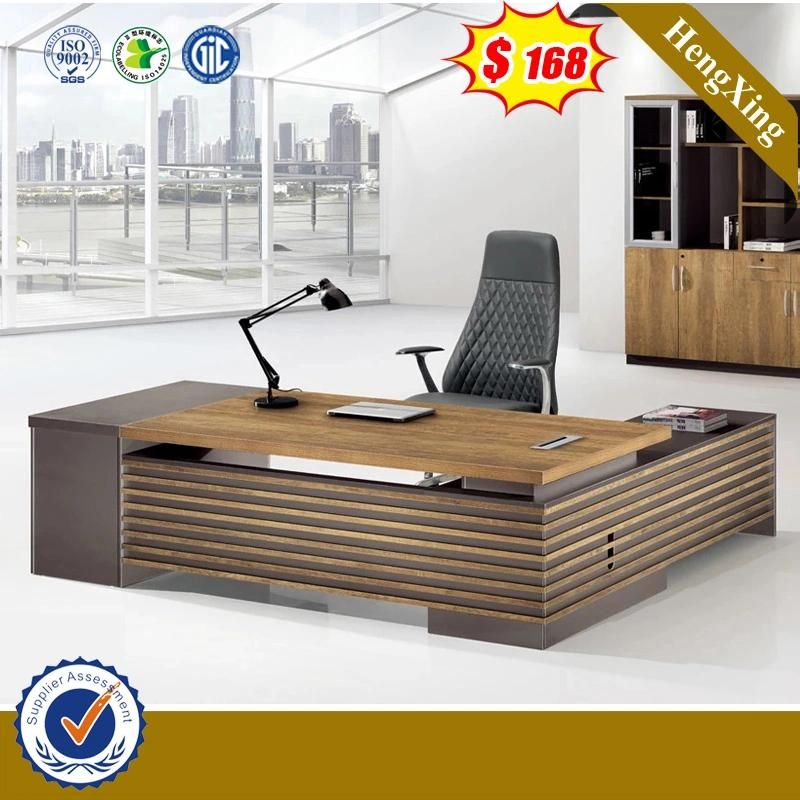 Stock Boss Desk Manager Table with Cabinets Maple Office Furniture (HX-8NE025)